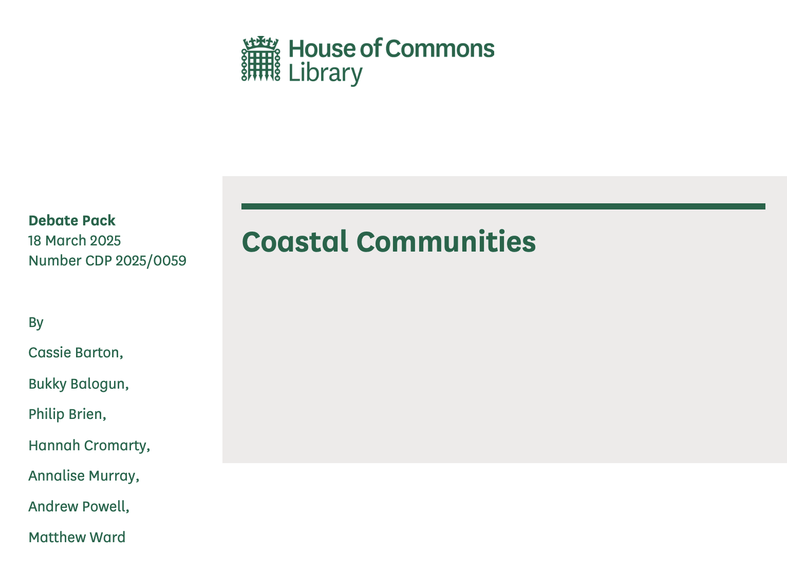 Coastal Communities (18 March 2025)